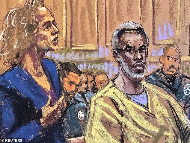 Diddy, seen in a court sketch, has languished in the Metropolitan Detention Center in Brooklyn ever since he was arrested in September 2024