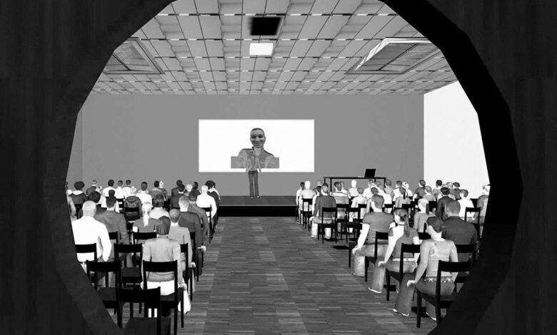 Men who are bad at public speaking can get help from a virtual clone